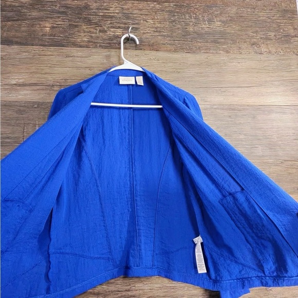 Chico's Royal Blue Textured Jacket Blazer - Picture 3 of 7